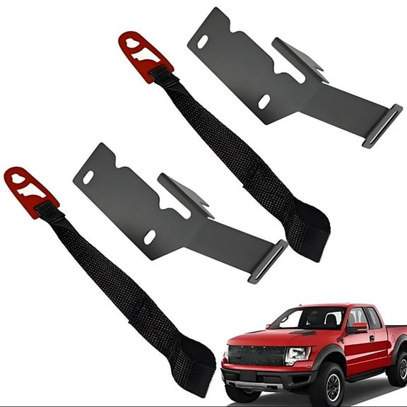 BaiCH 2-Pack Rear Seat Quick Latch Release Kit for Ford Pickup Trucks F150/F250/F350 – Black Straps