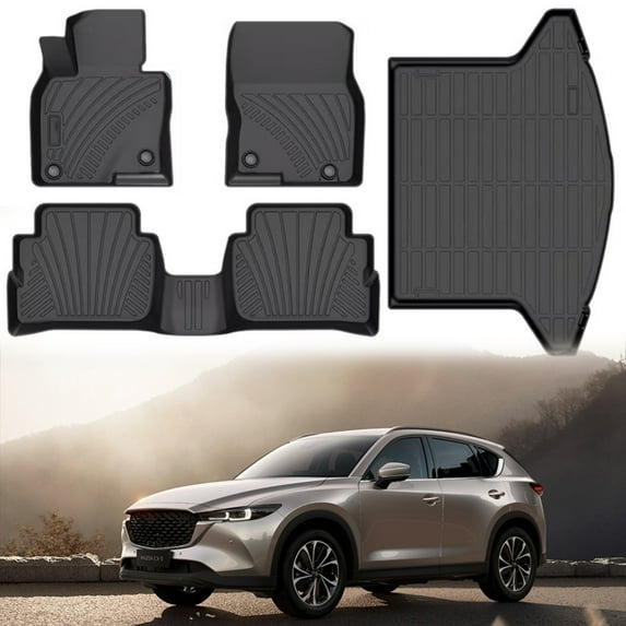 BaiCH Car Floor Mats for Mazda CX-5 2017-2024 All Weather TPE Rubber Floor Liners Protection Black