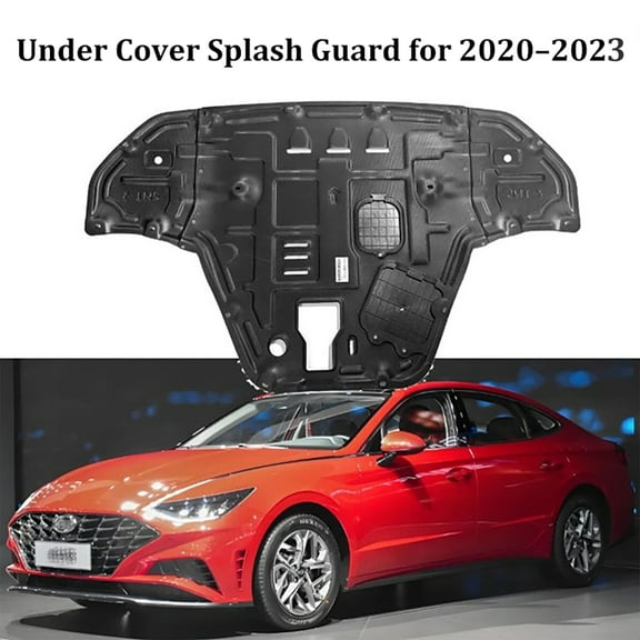 BaiCH Black Plastic Steel Engine Under Cover Splash Guard for 2020–2023 Hyundai Sonata – Bolt-On, Includes Hardware & Manual