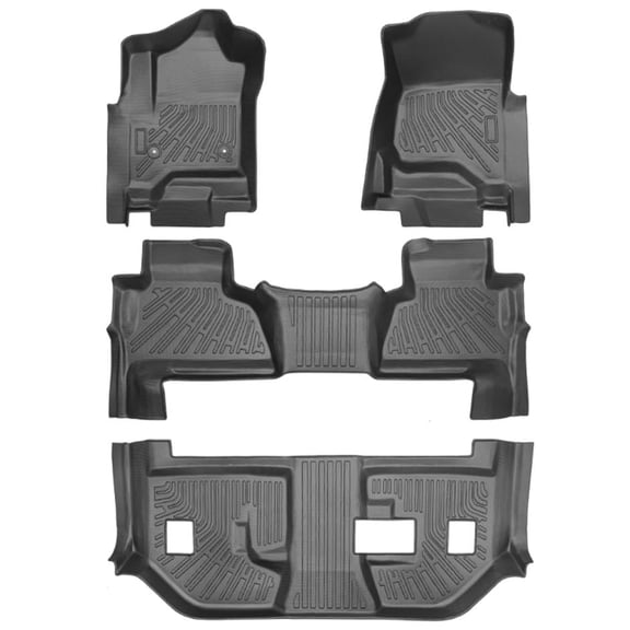 BaiCH Car Floor Mats for Chevrolet Suburban/GMC Yukon Tahoe 2015-2020 All Weather TPE Rubber Floor Liners Protection Black