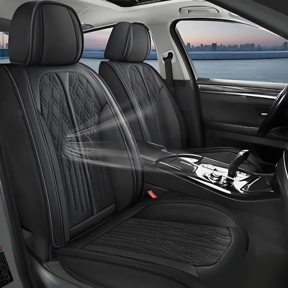 BaiCH Seat Covers for Kia Optima 2002-2020 | 5-Seats Leather Seat Covers, Easy to Install Automotive Seat Covers Full Set (Full Set, Black)