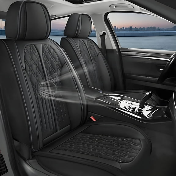BaiCH Seat Covers for Toyota Prius 2003-2015 | 5-Seats Leather Seat Covers, Easy to Install Automotive Seat Covers Full Set (Full Set, Black)
