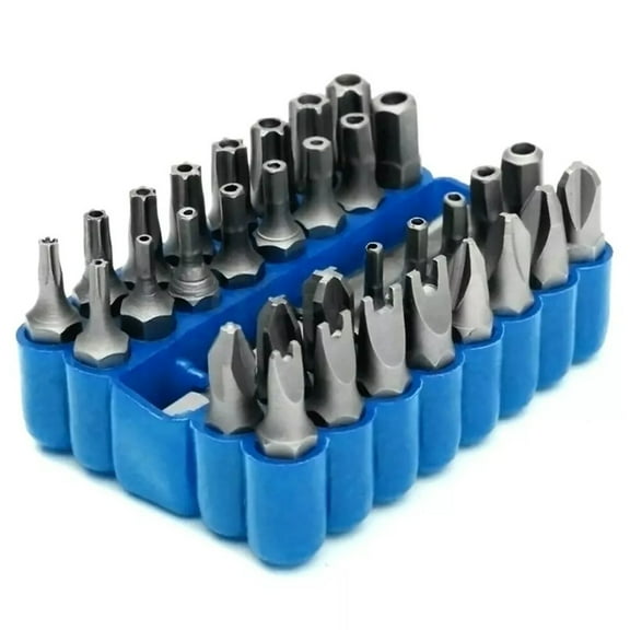 BaiCH Security Tamper Proof Bit Set 33pcs Torq Torx Hex Star Spanner Tri Wing Electric Screwdriver Hex Bit 1/4" 6.35mm Magnetic Holder
