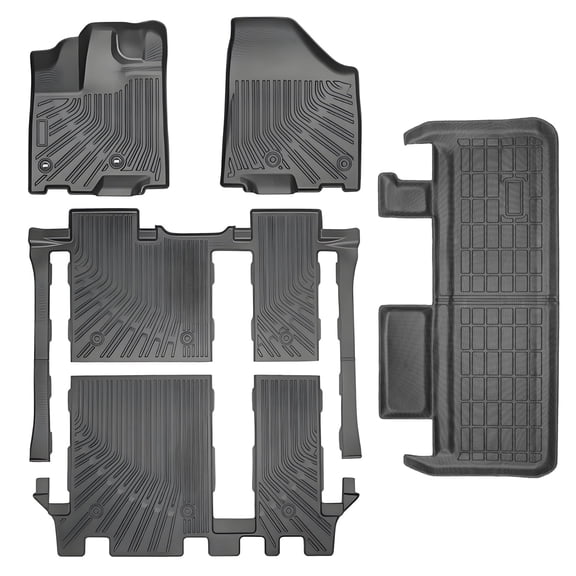 BaiCH for Toyota Sienna 2020-2013 8 Seater Floor Mats Cargo Liner Trunk Carpet All Weather Heavy Duty TPE Waterproof Anti-Slip Tech Mats