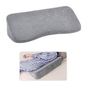 Baibu Bed Wedge Pillow for Sleeping, Curved Foam Positioning Pillow with Gel Memory Foam Top and Non-Slip Bottom, 30  Incline Support Cushion for Back and Legs, 5 Inch