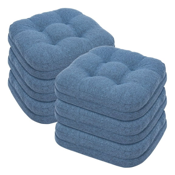 Baibu Chair Cushions, Dual-Layer with Memory Foam Fulfillment, Navy Blue, 6 Packs