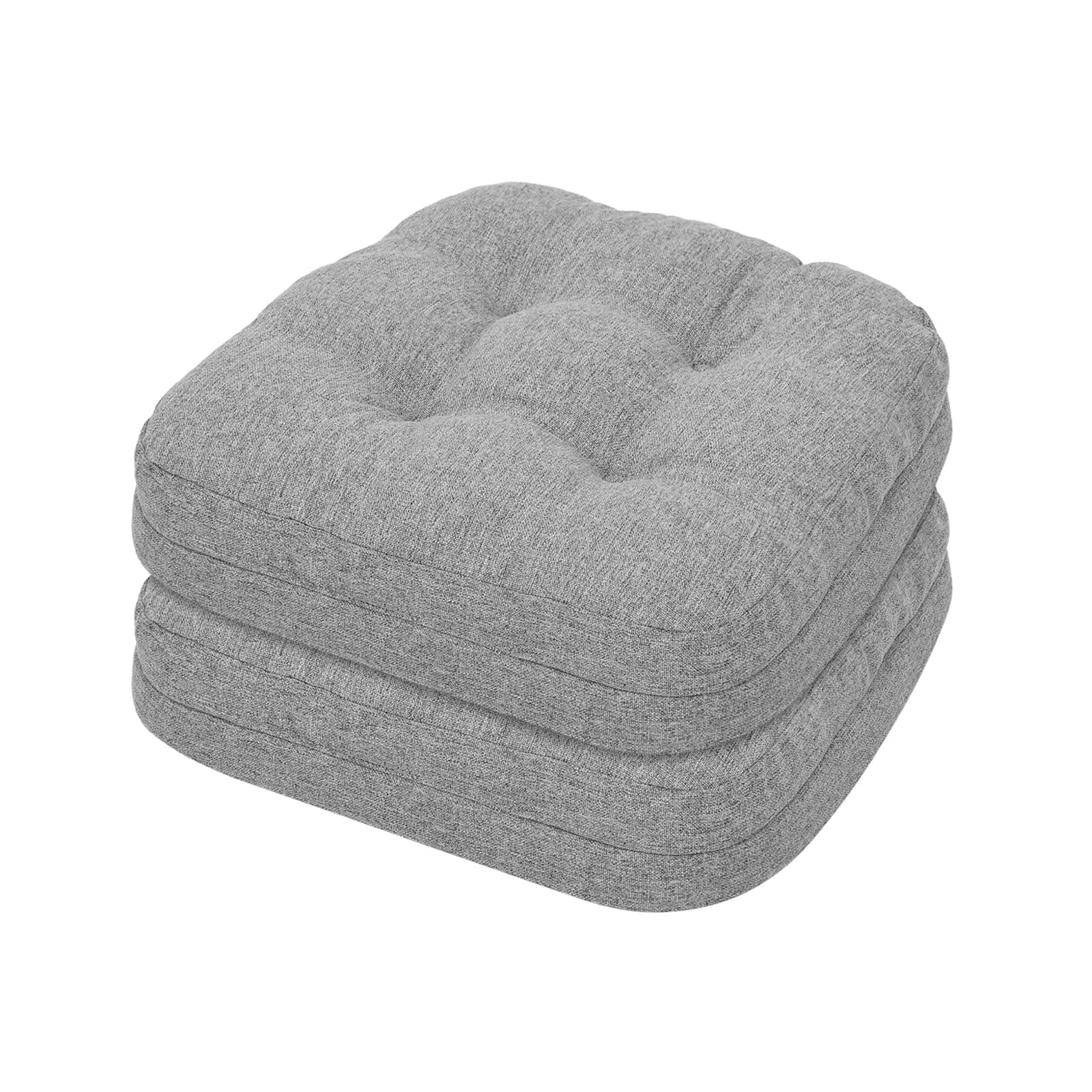 Baibu Kitchen Chair Cushions Memory Foam 3.5" Thick Dual-layer Seat Cushions Dining Chair Pads, Set of 2, Gray