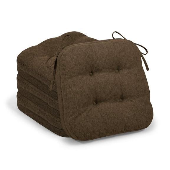 Baibu Kitchen Seating Cushions, Chair Cushion for Indoor Furniture use, Brown, 16.5"*16.5"*3.5", 4 Packs