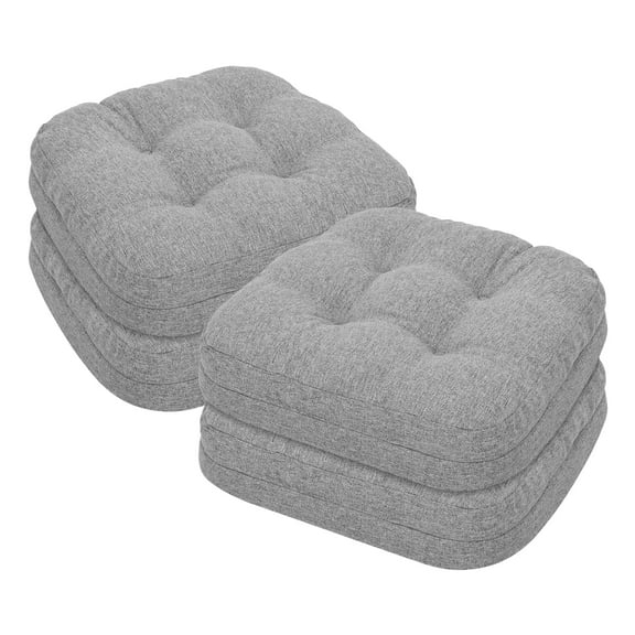 Baibu Kitchen Seating Cushions, Dual-Layer with Memory Foam Fulfillment, Light Gray, 4 Pack