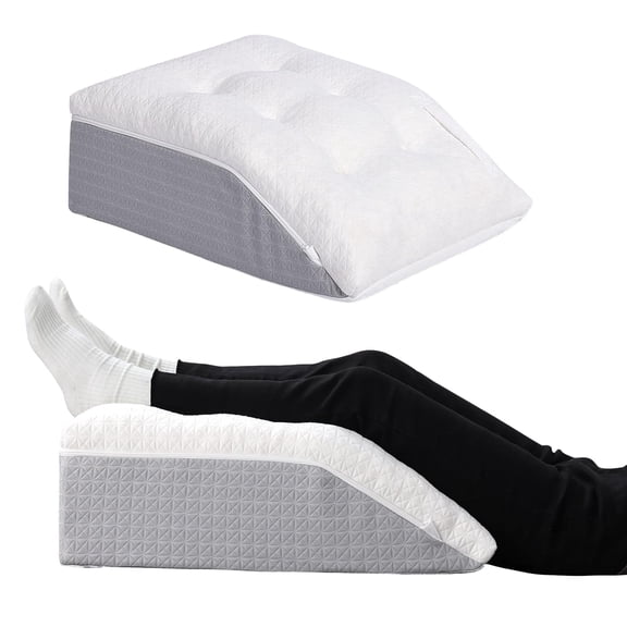 Baibu Leg Elevation Pillow Memory Foam Leg Wedge Pillows 7.8" Elevating for Swelling After Surgery Knee Hip Ankles Pain Relief