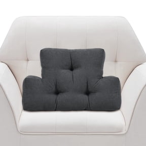 Baibu Lumbar Support Pillow for Recliner, Tufted Back Support Cushion for Sofa, Couch and Chair, Soft Filled Back Pillow, 23.5 x 15.6 x 4 Inches, Gray