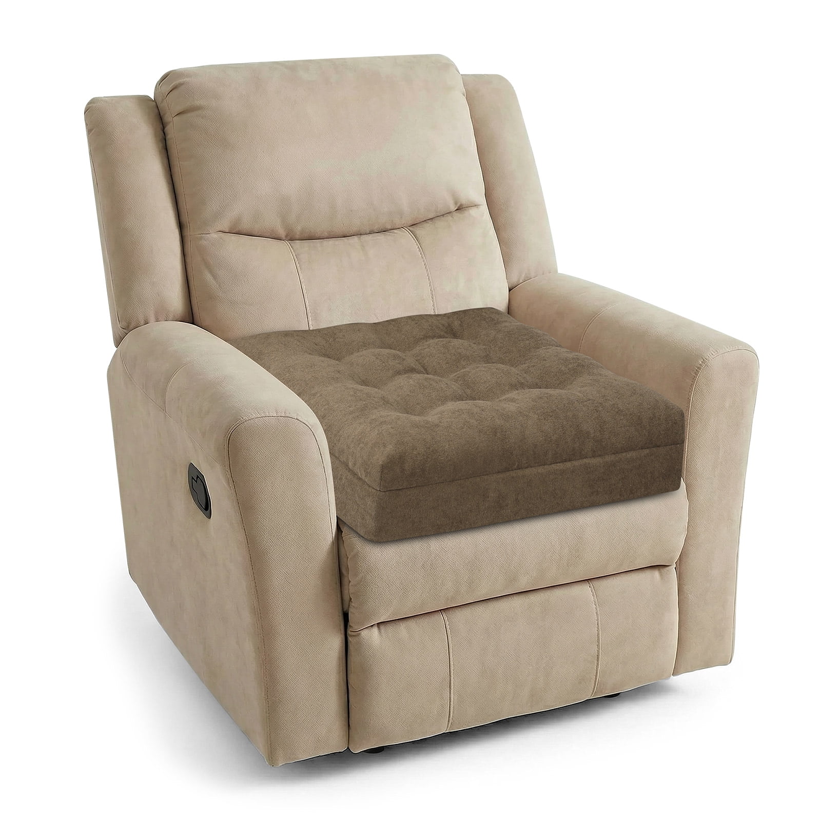 Baibu Recliner Seat Cushion Booster, Dual Layer Memory Foam Replacement Cushion for Recliner Chair with Non-Slip Bottom, 20 x 20 x 5 inches, Brown