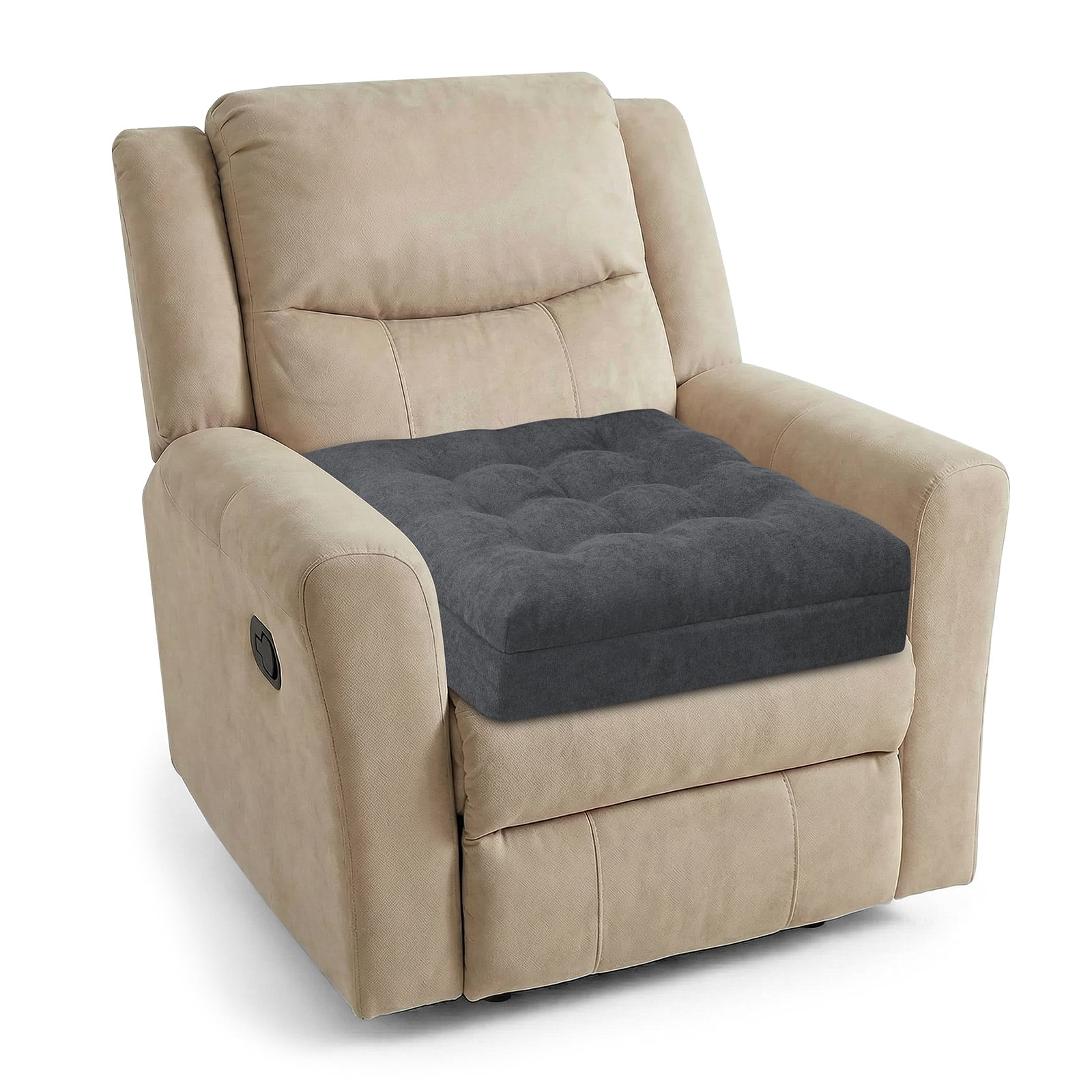 Baibu Recliner Seat Cushion Booster, Dual Layer Memory Foam Replacement Cushion for Recliner Chair with Non-Slip Bottom, 20 x 20 x 5 inches, Gray