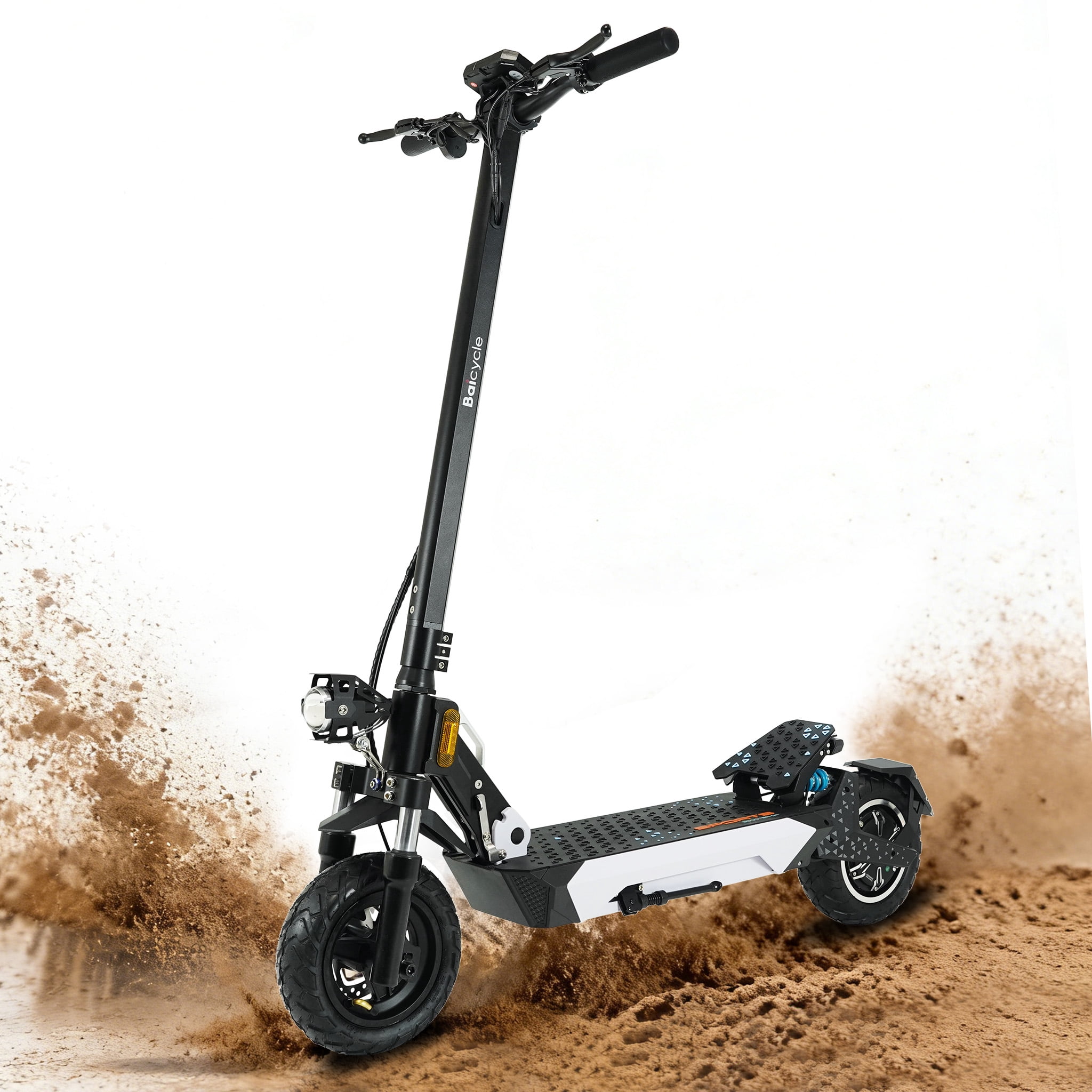 Baicycle G4 Adult Folding Electric Scooter (1600W/28MPH/40 miles/10-inch fat tires) - Black, UL2272 Certified Teen Electric Scooter