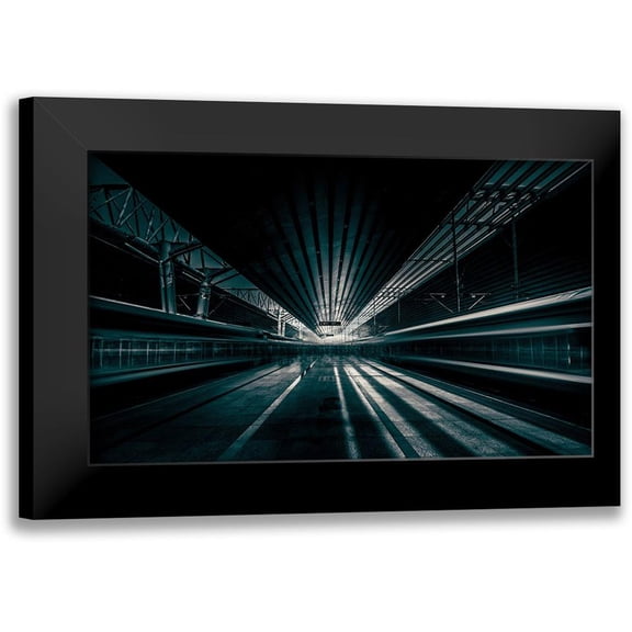 Baidongyun 14x10 Black Modern Framed Museum Art Print Titled - Platform Beijing
