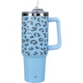 thumbnail image 1 of Baiheyi 40 oz Leopard Stainless Steel Double-Walled Tumbler, Blue, 1 of 6