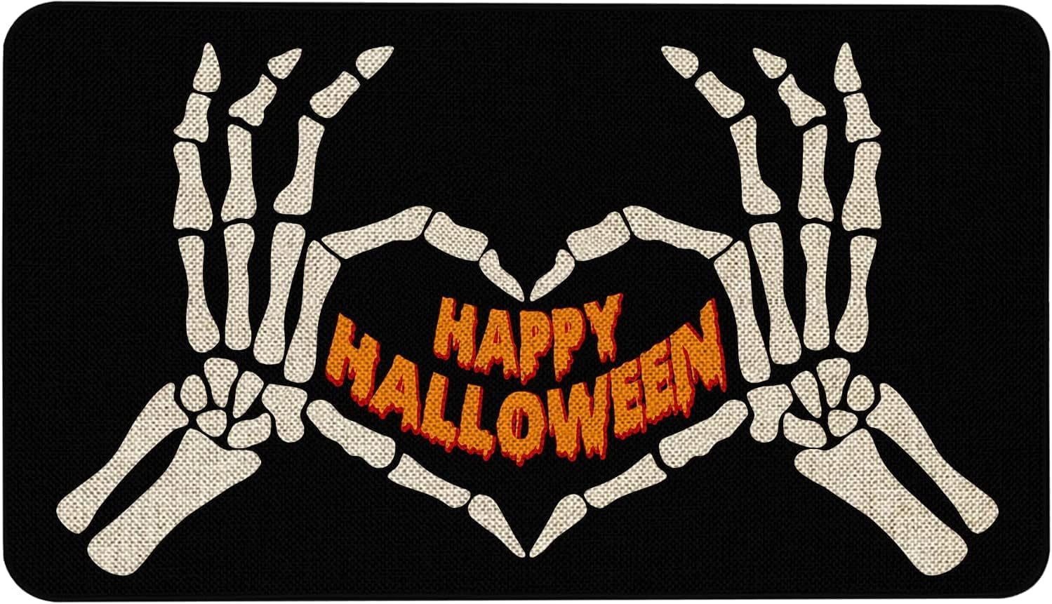 Baiheyi Halloween Black Doormat, 17" x 30", Non-Slip