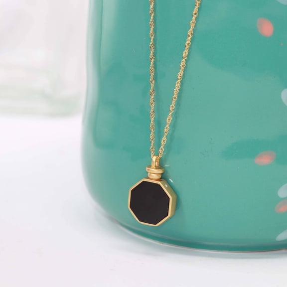 Baikalla Sterling Silver Real Black Nephrite Jade Classic Square Pendant Necklace