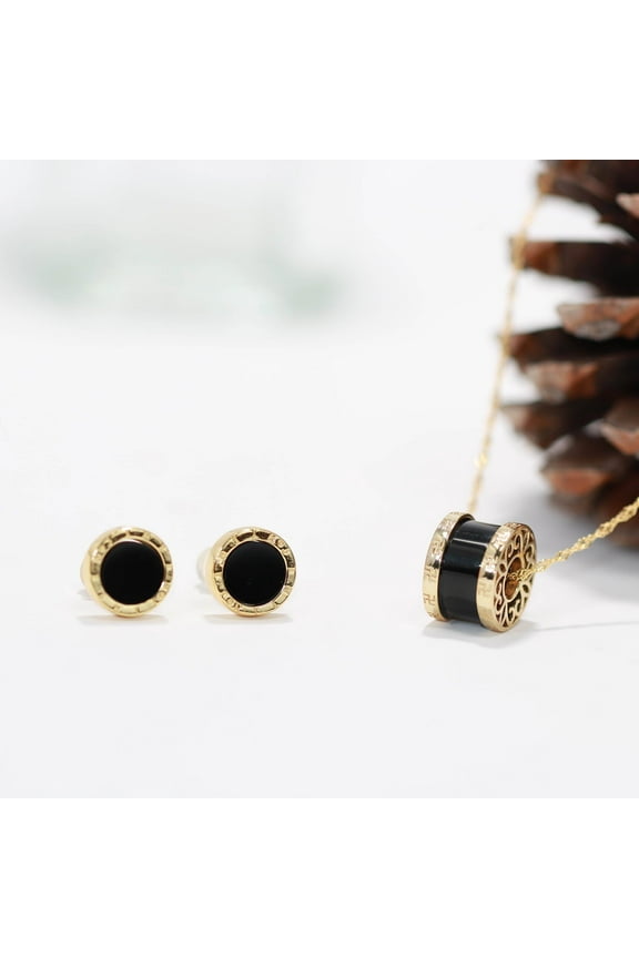 Sterling Silver Real Black Nephrite Jade Classic Square Pendant Necklace