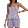 thumbnail image 1 of Baikeli Cheap Suits for Women Women's Summer Thin Casual Loose Suspender Top Versatile Home Slim Solid Color Splicing Suspender Shorts Two-Piece Set Two Piece Long Sleeve Sets for Women, 1 of 7