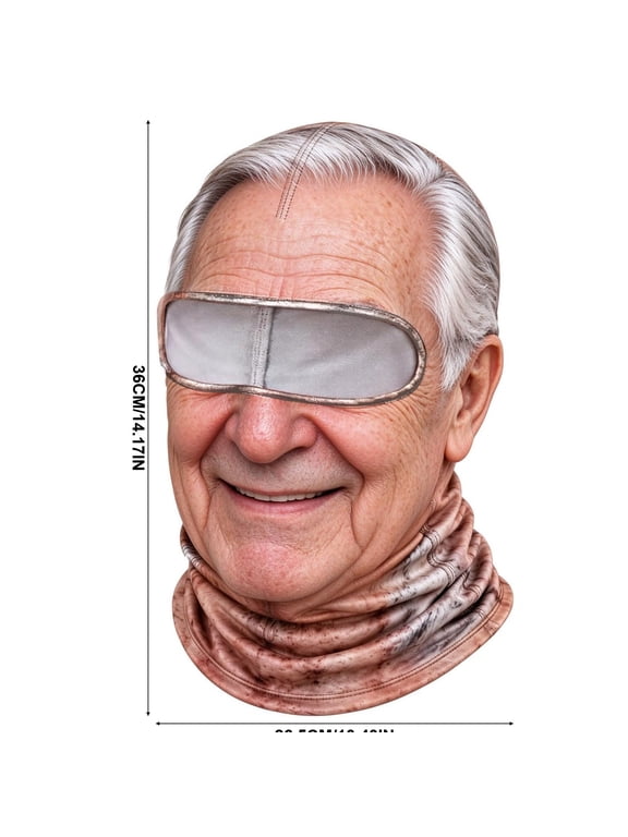 Funny Old Man Face Balaclava, 3D Realistic Novelty Ski Mask Realistic Grandpa Winter Balaclava Hilarious Winter Party Gear for Outdoor Groups