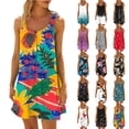 thumbnail image 1 of Baikeli Hawaiian Dresses for Women Summer Casual Tank Dress Boho Summer Beach Vacation Dresses Loose Knee Length Mini Dress Multicolor S, 1 of 6
