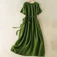 thumbnail image 1 of Baikeli Popular Dresses for Women 2024 Women's Fashionable Loose Fitting Solid Round Neck Short Sleeved Dress Womans Summer Dresses, 1 of 6