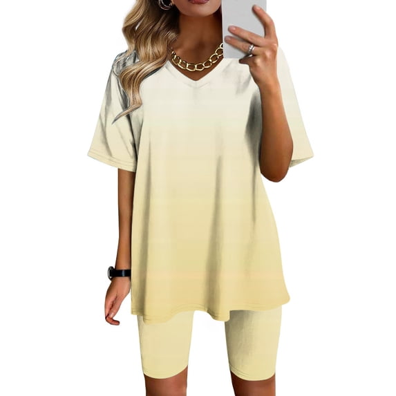Baikeli Spring Sale 2024 Scrubs Sets for Women 2 Piece Summer Suits Short Sleeve V-Neck Tops High Waisted Drawstring Jogger with Pockets Matching Sets Women Clothing Summer