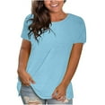 thumbnail image 1 of Baikeli Womens Cotton Tshirts Womens Short Sleeve Workout Tops Solid Color Top Oversized Crew Neck Blouse Loose Fit Cute Tee Shirt Camisetas Oversize Para Mujer, 1 of 5