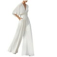 thumbnail image 1 of Baikeli Womens Rompers for Summer,Womens Dressy Casual Party Romper Half Sleeve Wide Leg Jumpsuit Overalls for Women, 1 of 6