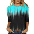 thumbnail image 1 of Baikeli Womens Tops Clearance Plus Size Tops for Women 2024 Summer Pullover 3/4 Length Sleeves T-Shirts Casual Graphic Print Blouses O-Neck Shirts Women's Tops 3/4 Sleeve, 1 of 5