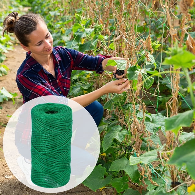 Baikk Garden Twine, Garden Strong Natural Jute 800ft Long Green Twine for Gardening, Heavy Duty Garden Jute Twine String for Climbing Plants, Tomatoes, Floristry, Crafts