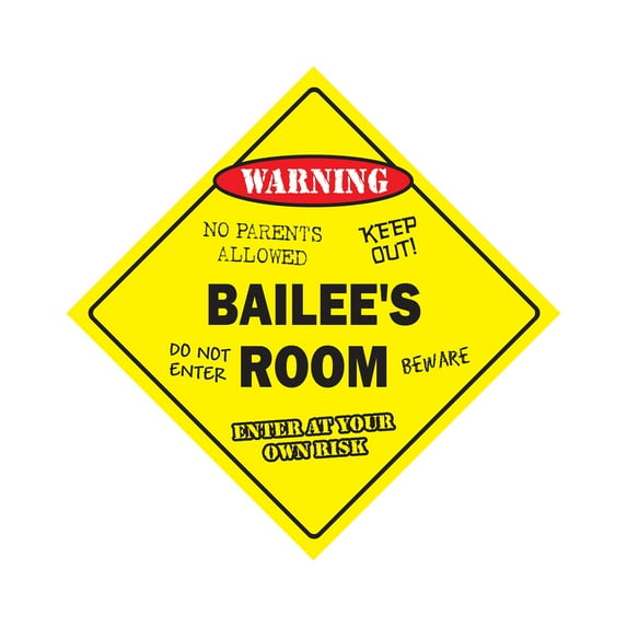 Bailee's Room Sign Crossing Zone Xing | Indoor/Outdoor | 12" Tall kids bedroom decor door children's name boy girl