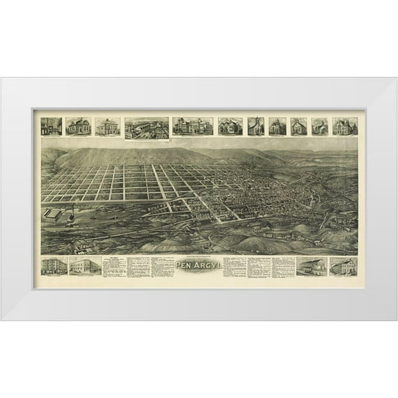 Bailey 18x12 White Modern Wood Framed Museum Art Print Titled - Pen Argyl Pennsylvania - Bailey 1916