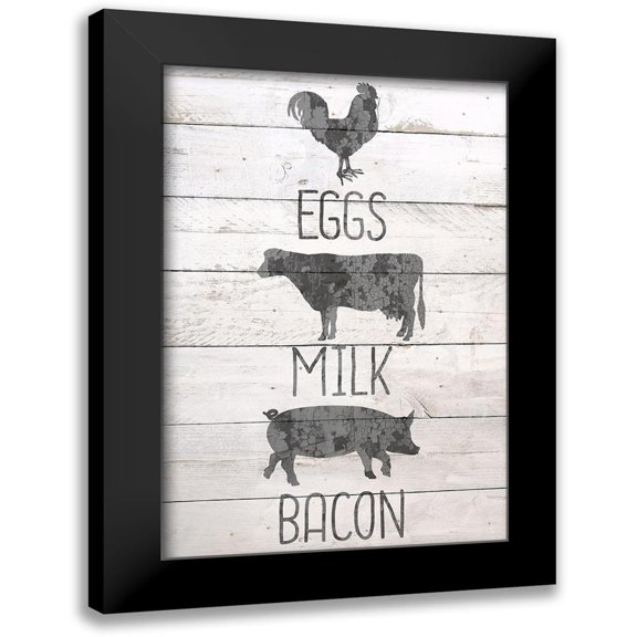 Bailey, Ann 11x14 Black Modern Framed Museum Art Print Titled - Eggs Milk Bacon
