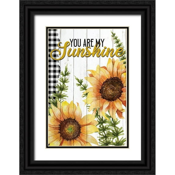 Bailey, Ann 11x14 Black Ornate Wood Framed with Double Matting Museum Art Print Titled - You Are My Sunshine