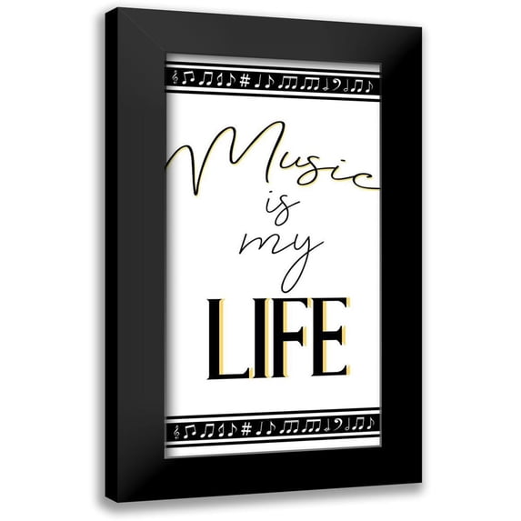 Bailey, Ann 11x18 Black Modern Framed Museum Art Print Titled - Music is My Life 1