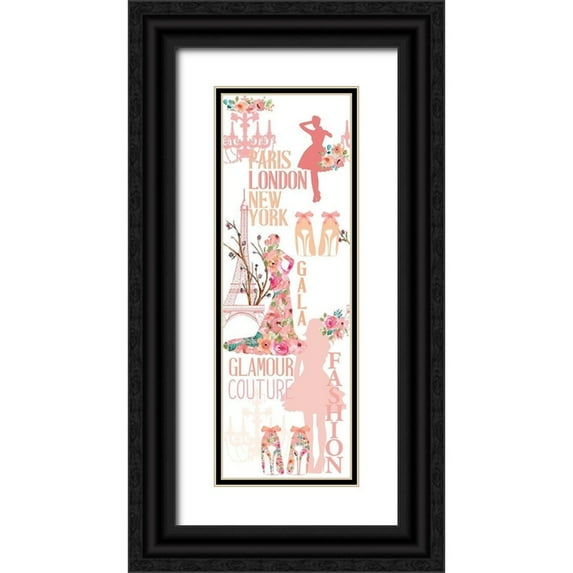 Bailey, Ann 11x24 Black Ornate Wood Framed with Double Matting Museum Art Print Titled - Fashion Floral