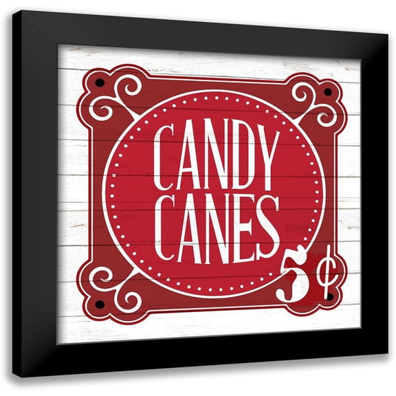 Bailey, Ann 12x12 Black Modern Framed Museum Art Print Titled - Candy Canes