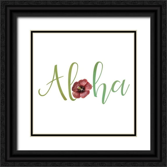 Bailey, Ann 12x12 Black Ornate Wood Framed with Double Matting Museum Art Print Titled - Aloha 2