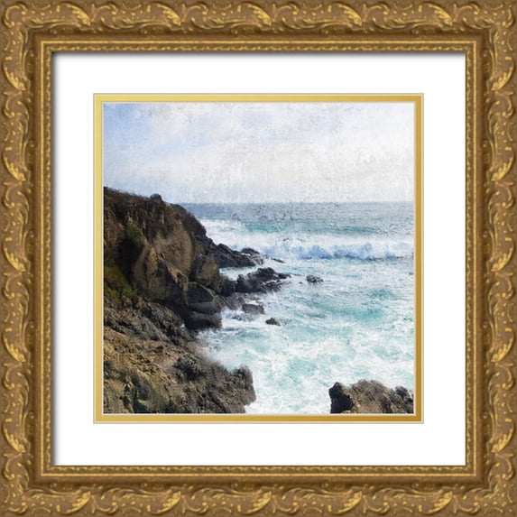 Bailey, Ann 12x12 Gold Ornate Wood Framed with Double Matting Museum Art Print Titled - At the Cliffs
