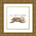 thumbnail image 1 of Bailey, Ann 12x12 Gold Ornate Wood Framed with Double Matting Museum Art Print Titled - Do It Later, 1 of 4