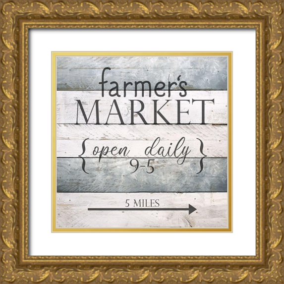 Bailey, Ann 12x12 Gold Ornate Wood Framed with Double Matting Museum Art Print Titled - Open Daily