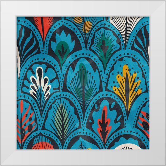 Bailey, Ann 12x12 White Modern Wood Framed Museum Art Print Titled - Feather Pattern 2