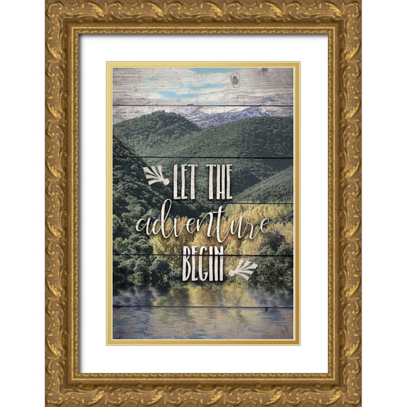 Bailey, Ann 13x18 Gold Ornate Wood Framed with Double Matting Museum Art Print Titled - Let the Adventure