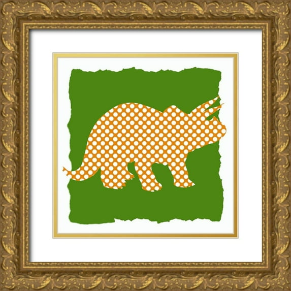 Bailey, Ann 15x15 Gold Ornate Wood Framed with Double Matting Museum Art Print Titled - Dinosaurs 1