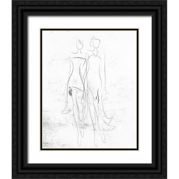 Bailey, Ann 15x18 Black Ornate Wood Framed with Double Matting Museum Art Print Titled - Fashion Sketch 1