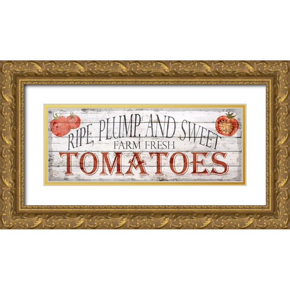 Bailey, Ann 18x9 Gold Ornate Wood Framed with Double Matting Museum Art Print Titled - Farm Fresh Vegetables 2