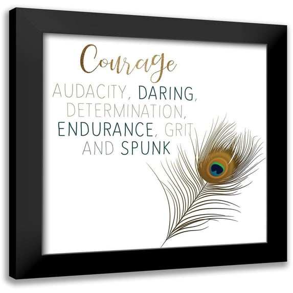 Bailey, Ann 20x20 Black Modern Framed Museum Art Print Titled - Courage