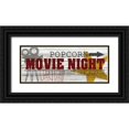 thumbnail image 1 of Bailey, Ann 24x12 Black Ornate Wood Framed with Double Matting Museum Art Print Titled - Movie Night, 1 of 4